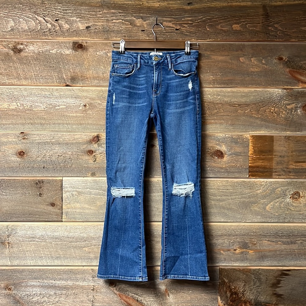 Revolve Frame Denim Le Crop Mini Boot Stretch Jeans Size 26 Corkill